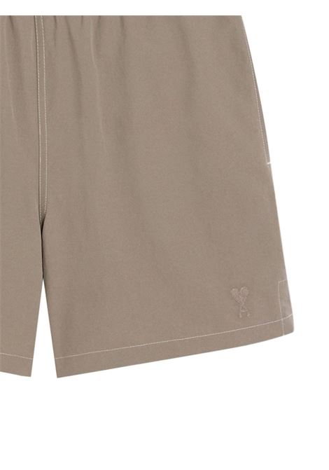 Ash grey contrast-stitching swim shorts Ami paris - men AMI PARIS | HBW006PA00270952